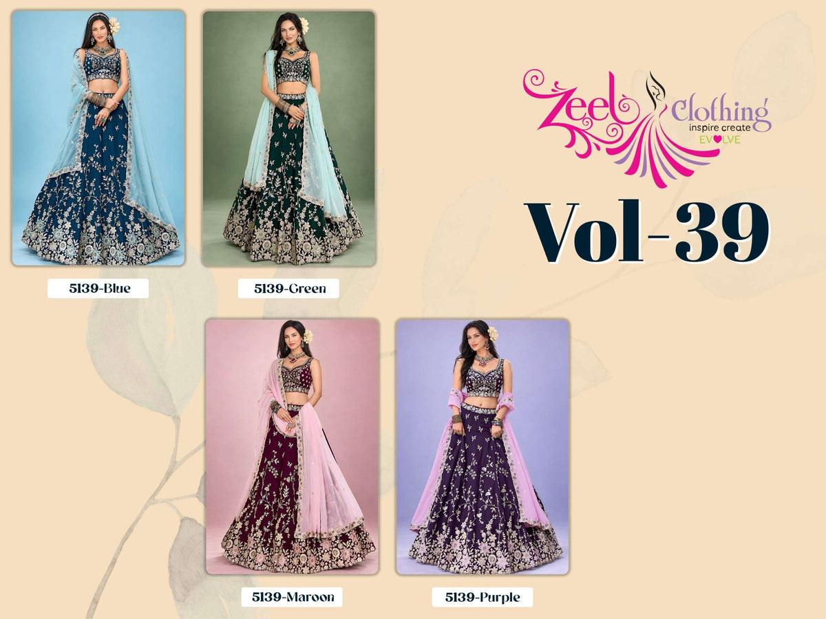 Zeel Clothing Vol-39 Rangoli Silk Embroidered Lehenga