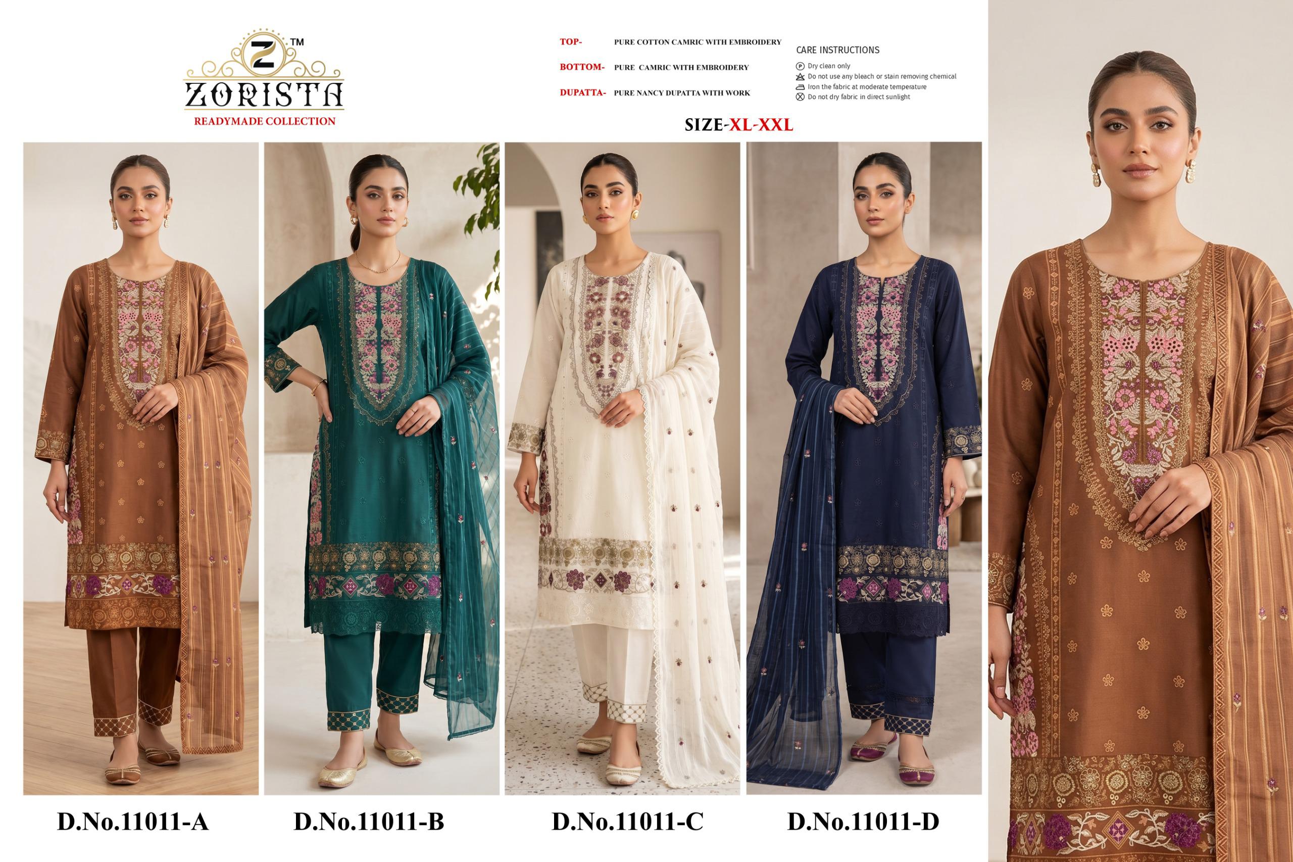 Zorista 11011 A To D Cambric Cotton Pakistani Suit
