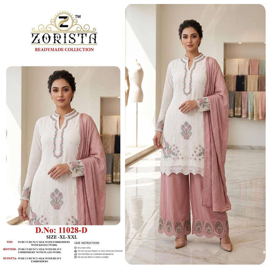 Zorista 11028 Crunchy Silk Embroidery Stitched Pakistani Suit Set