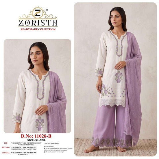 Zorista 11028 Crunchy Silk Embroidery Stitched Pakistani Suit Set