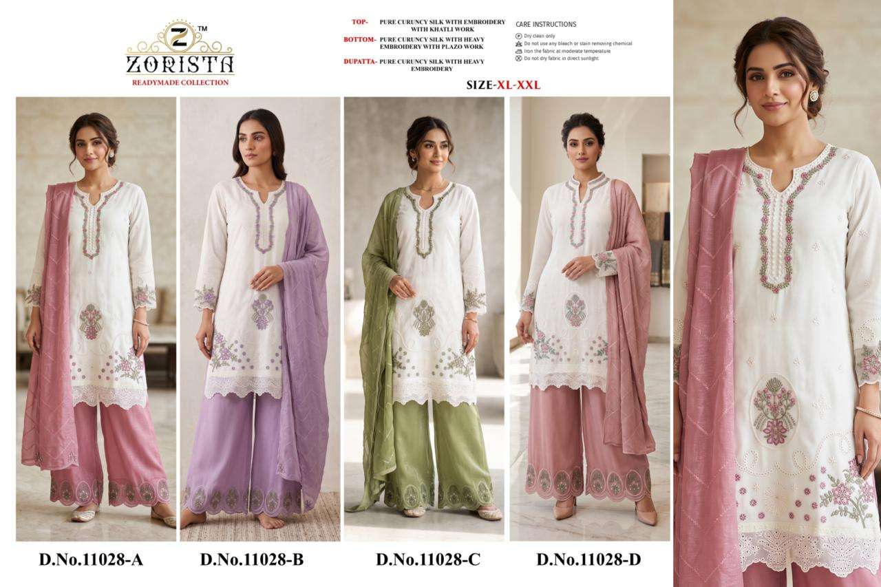 Zorista 11028 Crunchy Silk Embroidery Stitched Pakistani Suit Set