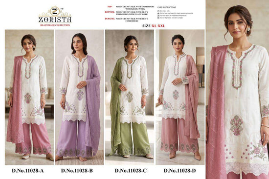 Zorista 11028 Crunchy Silk Embroidery Stitched Pakistani Suit Set