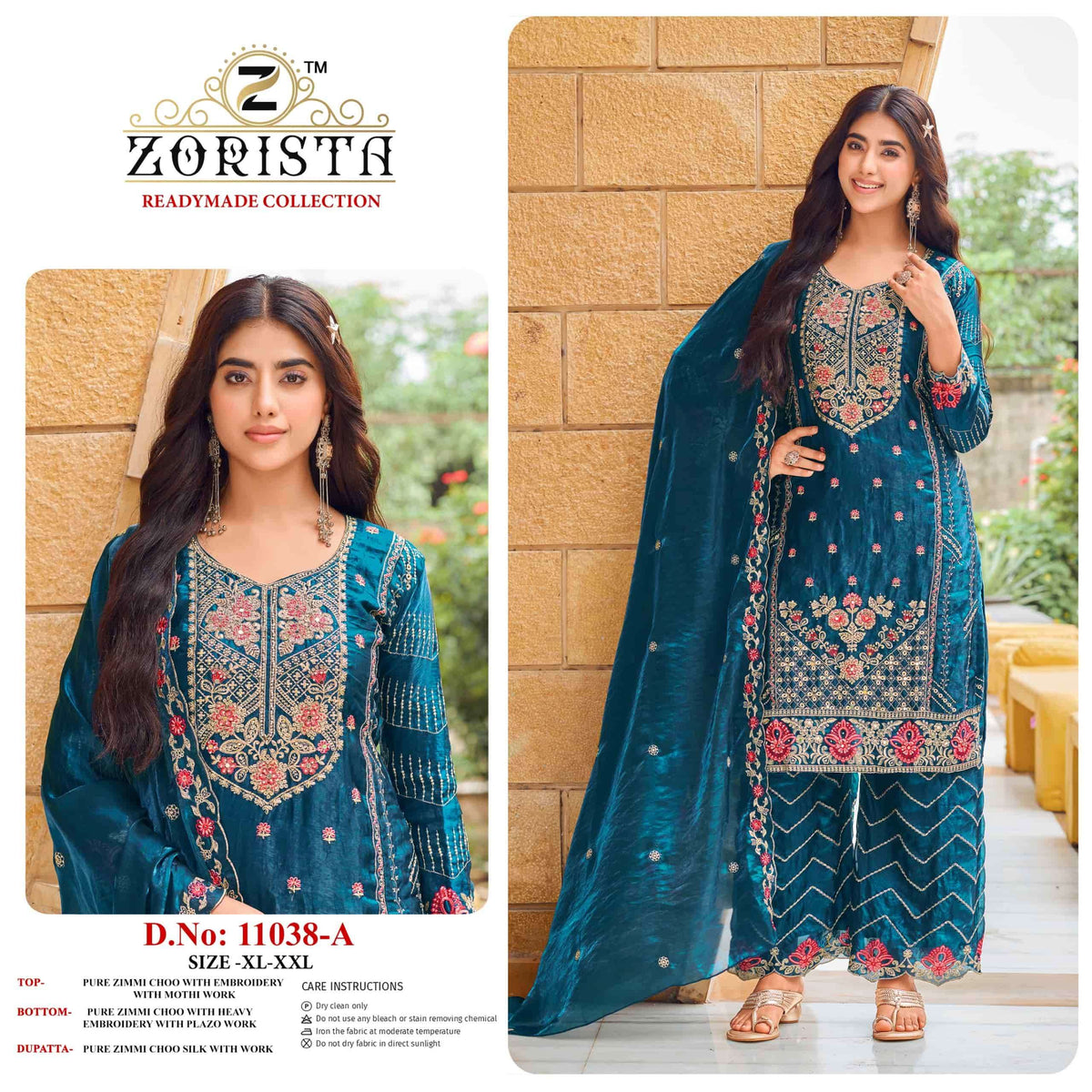 Zorista 11038 Jimmy Choo Embroidered Stitched Pakistani Suit Set