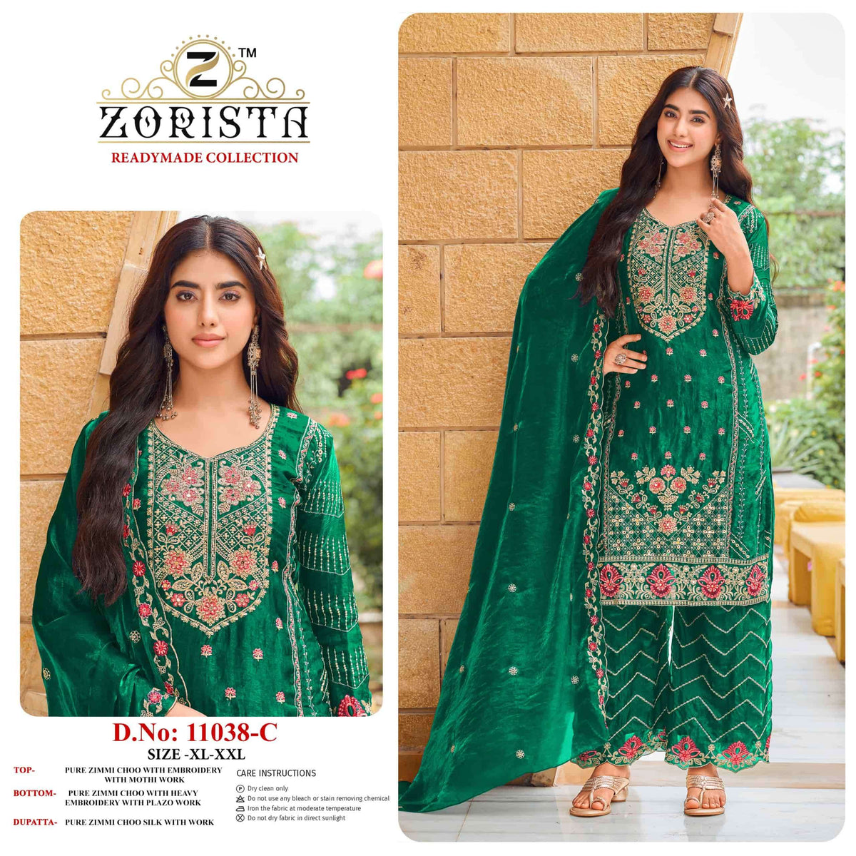 Zorista 11038 Jimmy Choo Embroidered Stitched Pakistani Suit Set