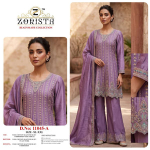 ZORISTA 11045 Chinon Silk Embroidered Pakistani Suit Set