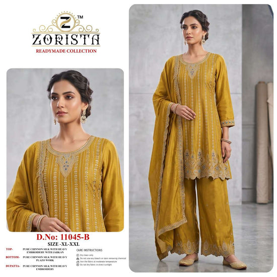 ZORISTA 11045 Chinon Silk Embroidered Pakistani Suit Set