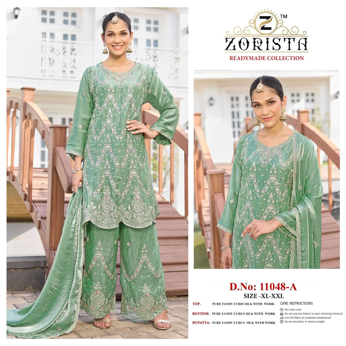 Zorista 11048 Crush Silk Embroidery Readymade Salwar Suit - Amrah Wholesale