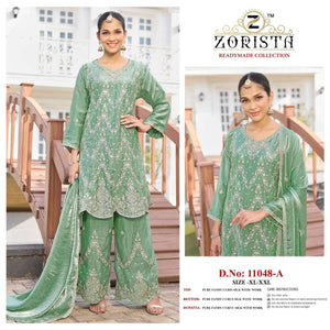 Zorista 11048 Crush Silk Embroidery Readymade Salwar Suit - Amrah Wholesale