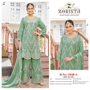 Zorista 11048 Crush Silk Embroidery Readymade Salwar Suit