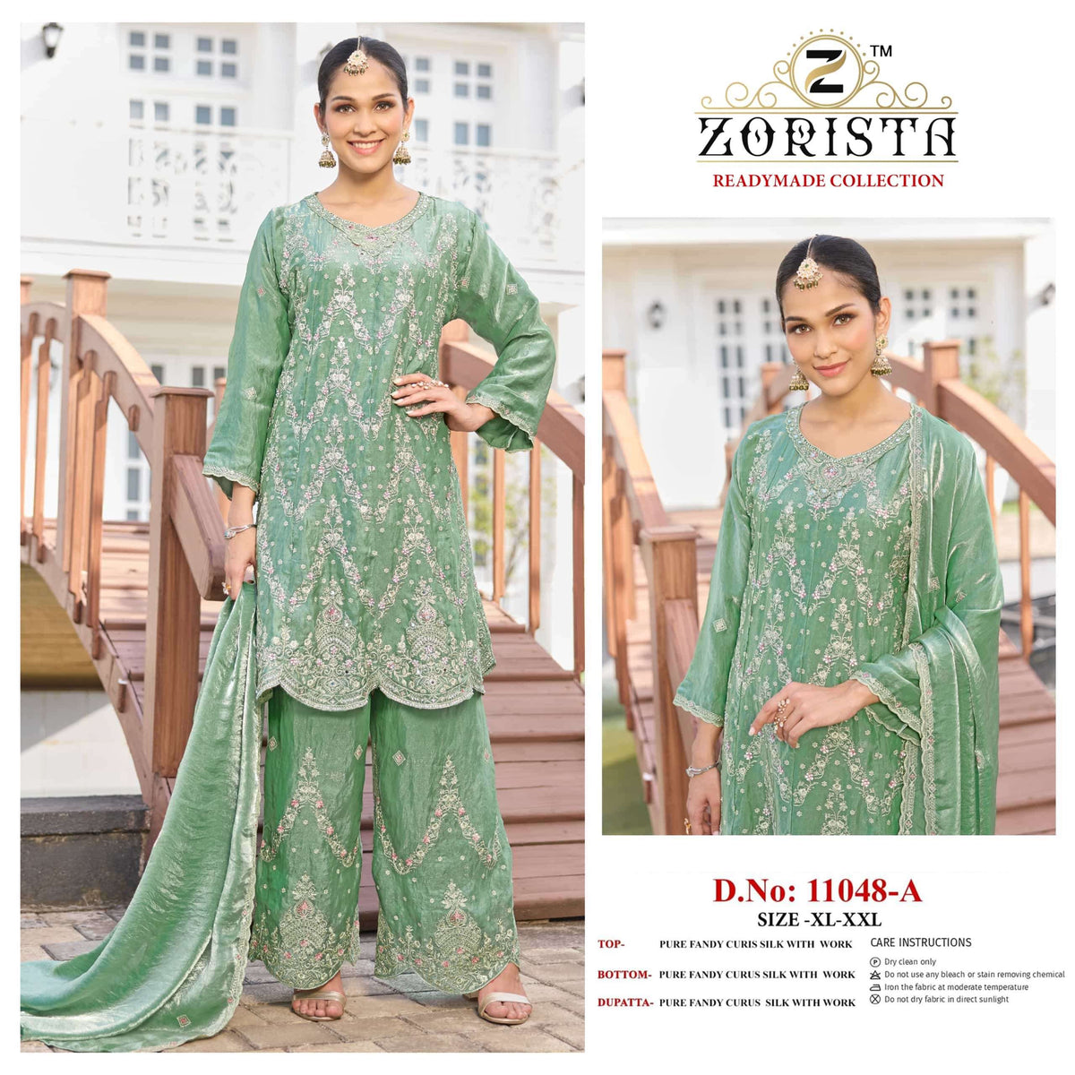 Zorista 11048 Crush Silk Embroidery Readymade Salwar Suit