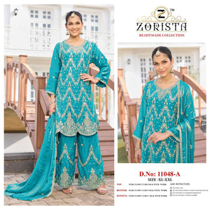 Zorista 11048 Crush Silk Embroidery Readymade Salwar Suit