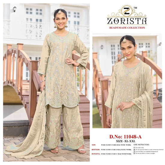 Zorista 11048 Crush Silk Embroidery Readymade Salwar Suit