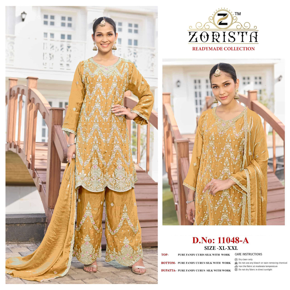 Zorista 11048 Crush Silk Embroidery Readymade Salwar Suit