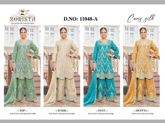 Zorista 11048 Crush Silk Embroidery Readymade Salwar Suit