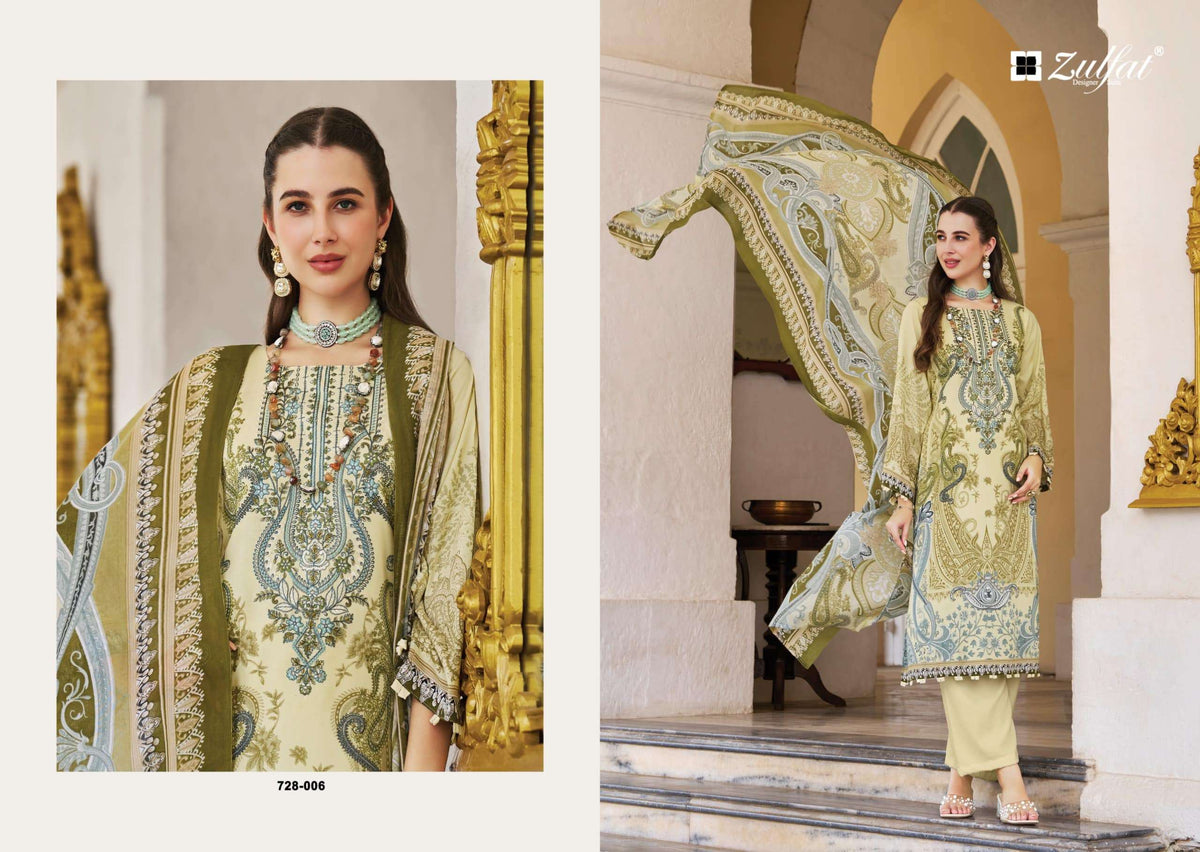 Zulfat Aafreen Cotton Printed Unstitched Pakistani Suit