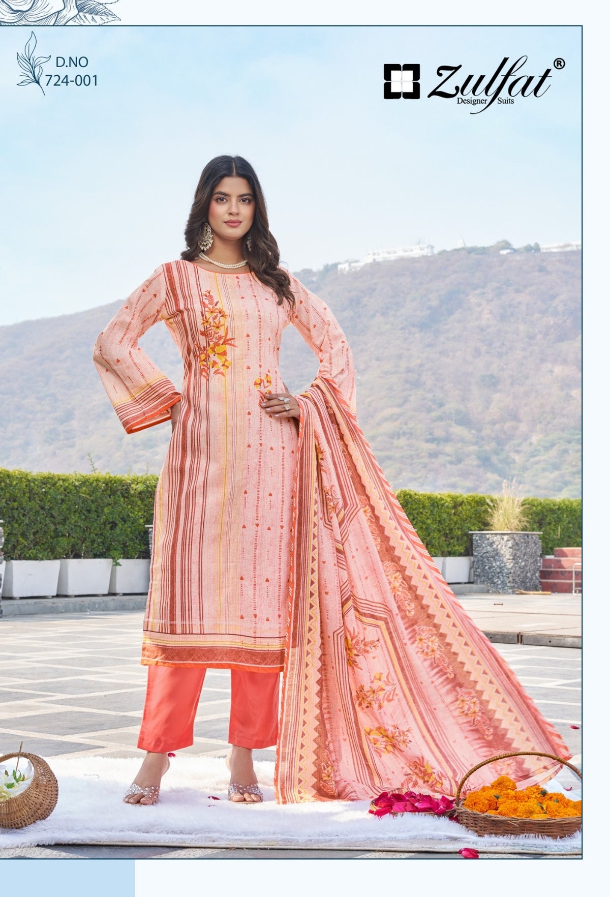 Zulfat Farida Pure Cotton Printed Dress Material Collection