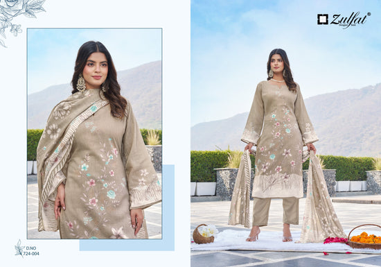 Zulfat Farida Pure Cotton Printed Dress Material Collection