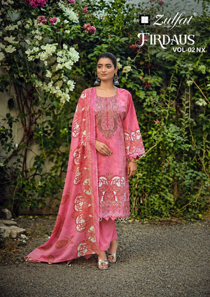 Zulfat Firdaus Vol 2 Nx Cotton Embroidery Dress Material Collection