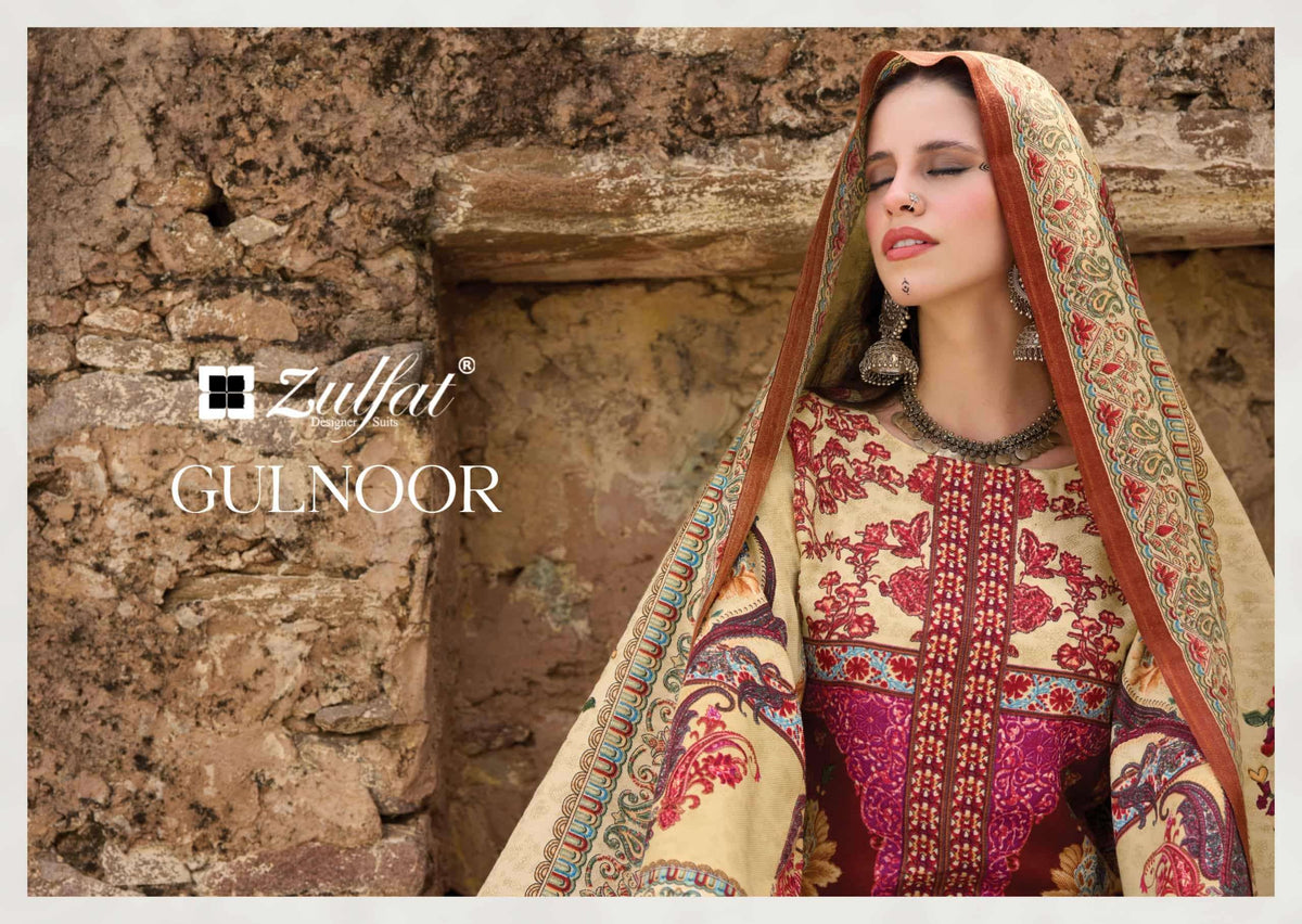 Zulfat Gulnoor Pure Woolen Pashmina Dress Material