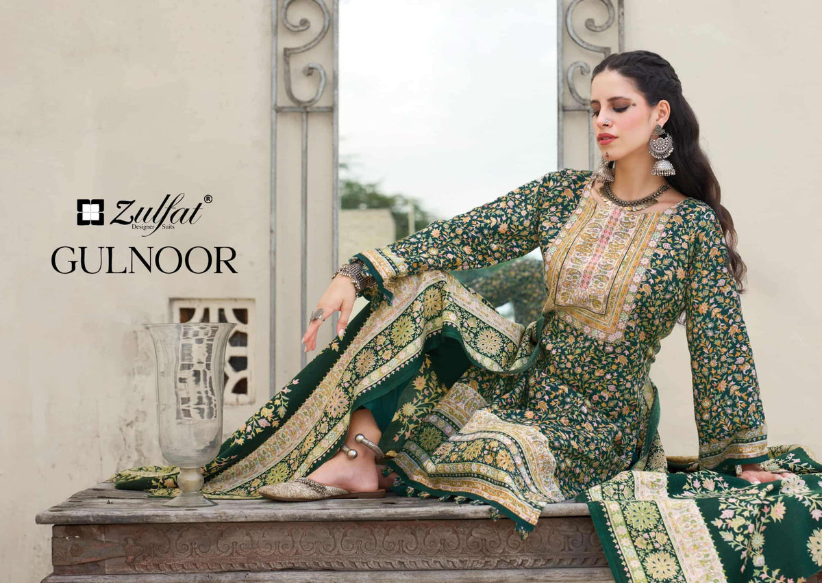 Zulfat Gulnoor Pure Woolen Pashmina Dress Material