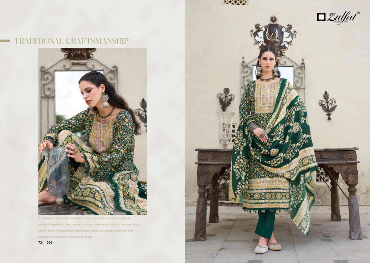 Zulfat Gulnoor Pure Woolen Pashmina Dress Material