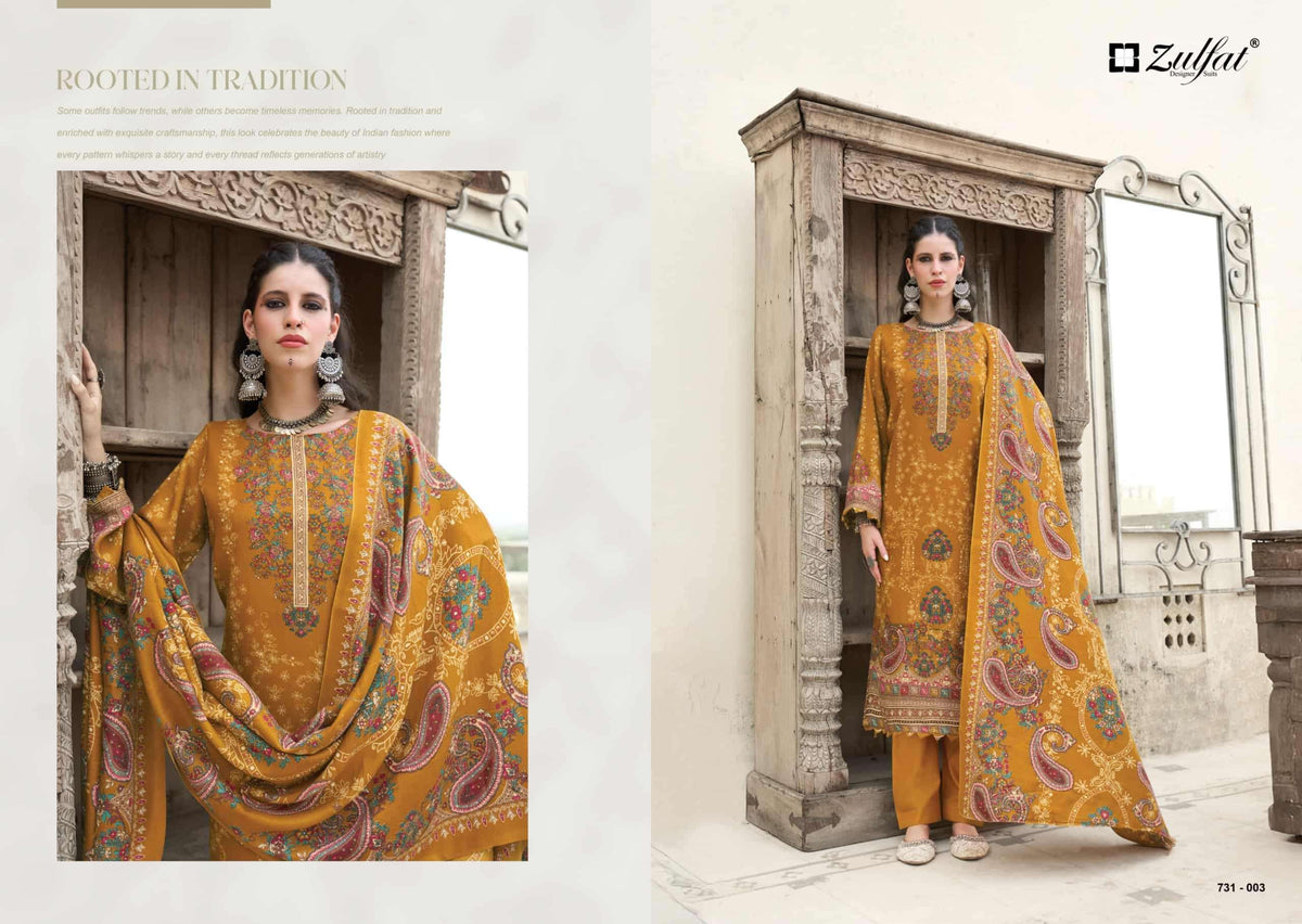 Zulfat Gulnoor Pure Woolen Pashmina Dress Material