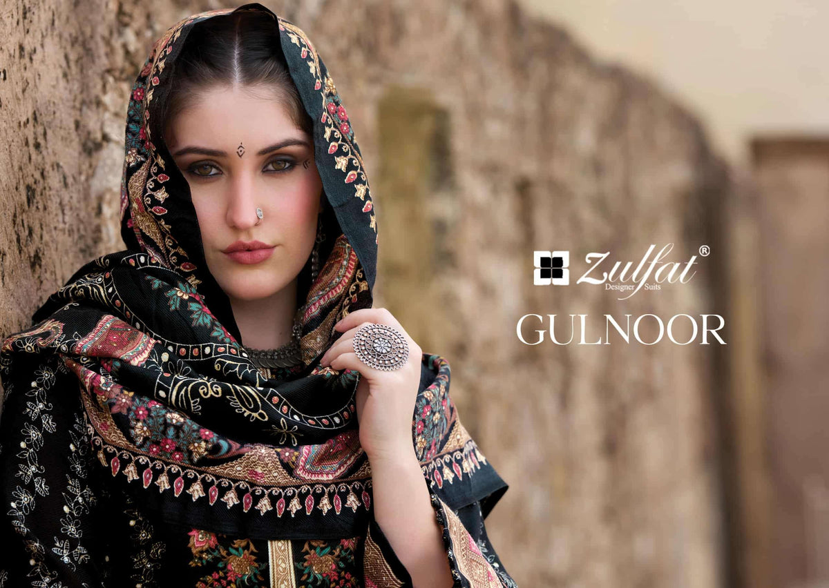 Zulfat Gulnoor Pure Woolen Pashmina Dress Material