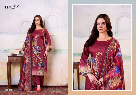 Zulfat Hayat 681-001 To 681-004 Series Pure Cotton Printed Pakistani Dress Set
