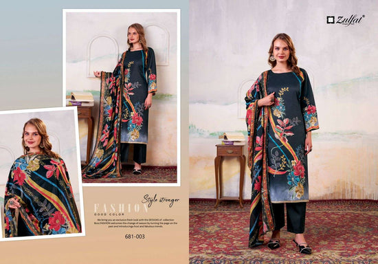 Zulfat Hayat 681-001 To 681-004 Series Pure Cotton Printed Pakistani Dress Set