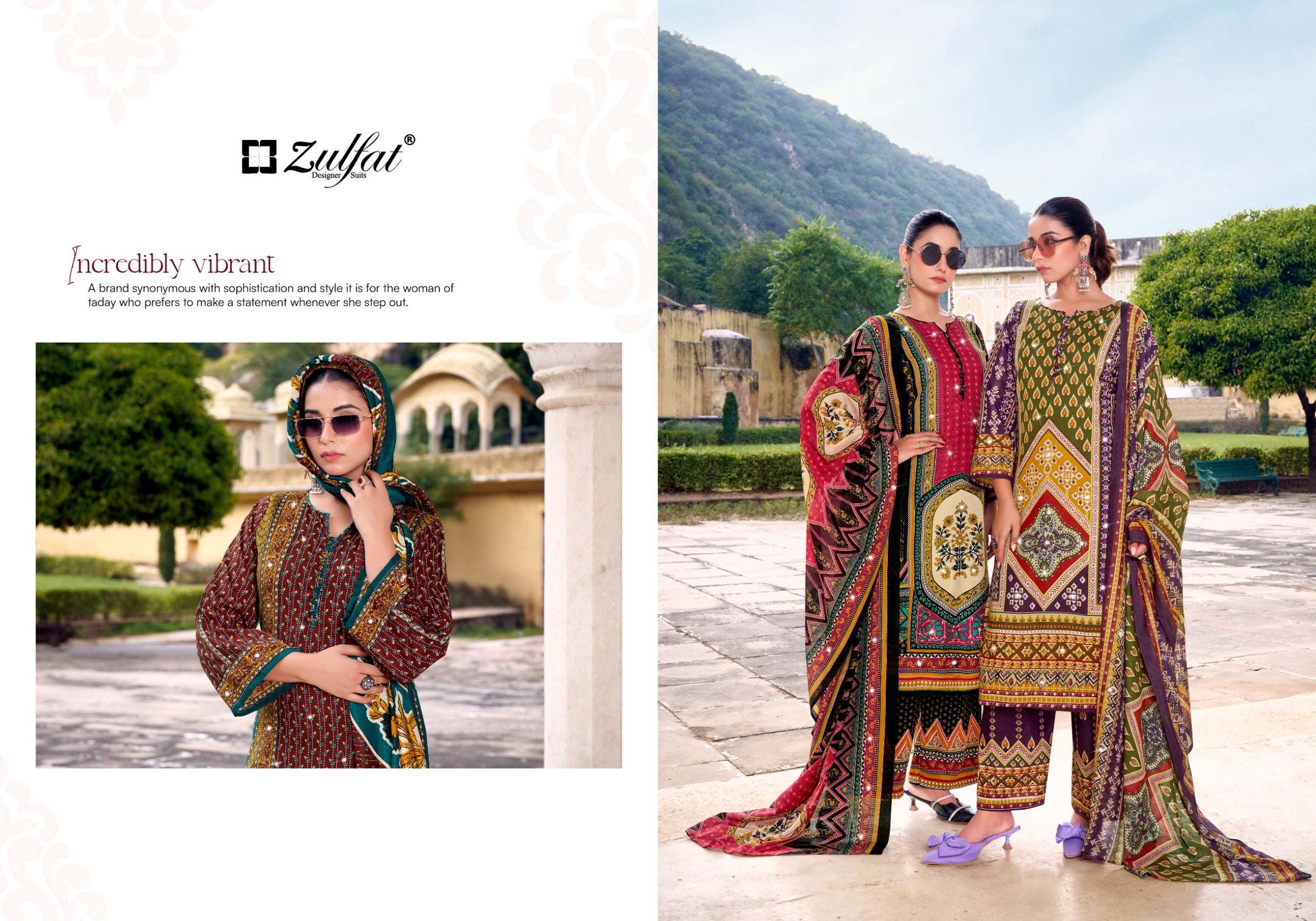 Zulfat Mohabbat Rayon Hand Worked Dress Material