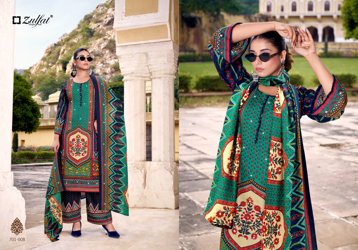 Zulfat Mohabbat Rayon Hand Worked Dress Material