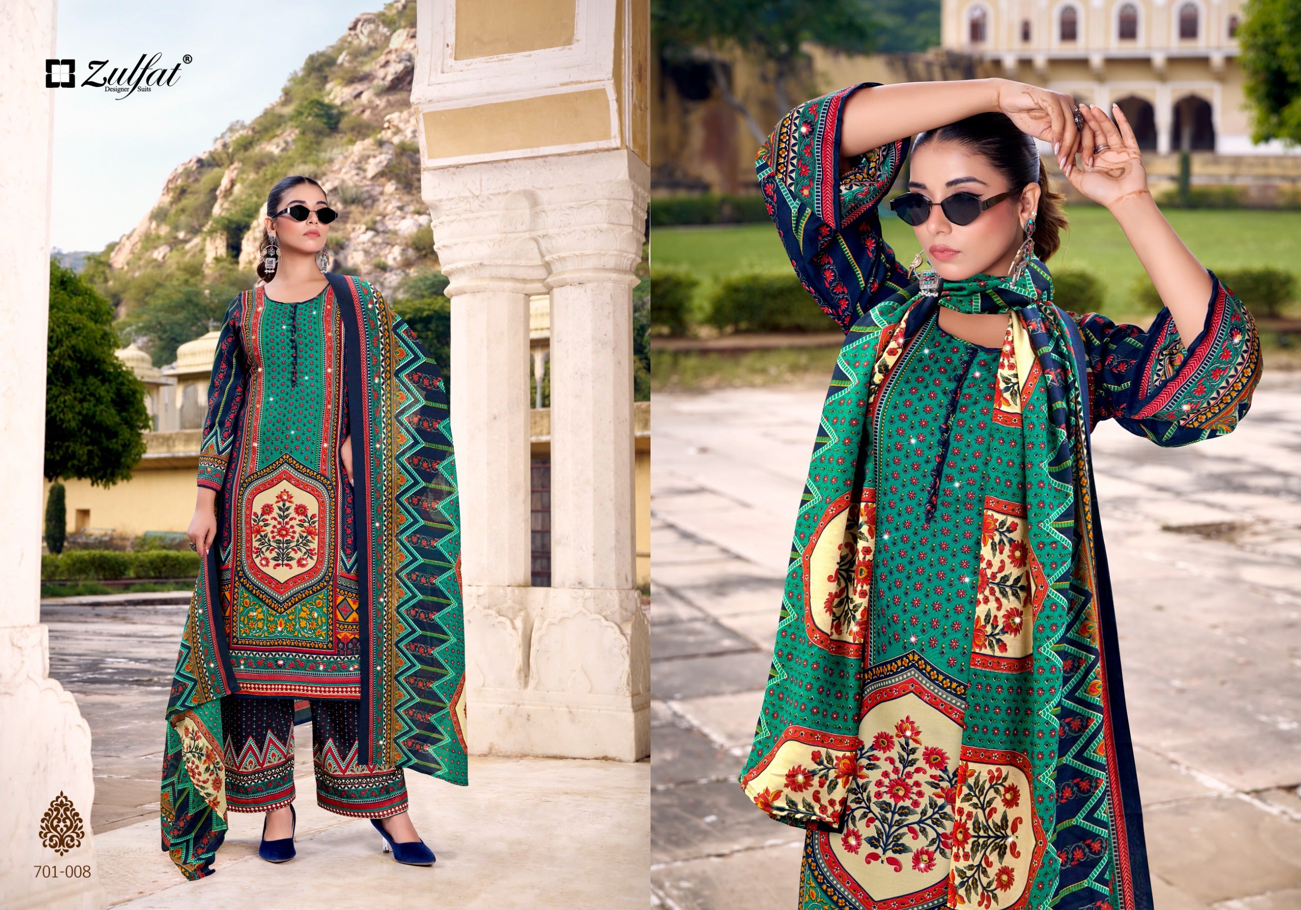Zulfat Mohabbat Rayon Hand Worked Dress Material