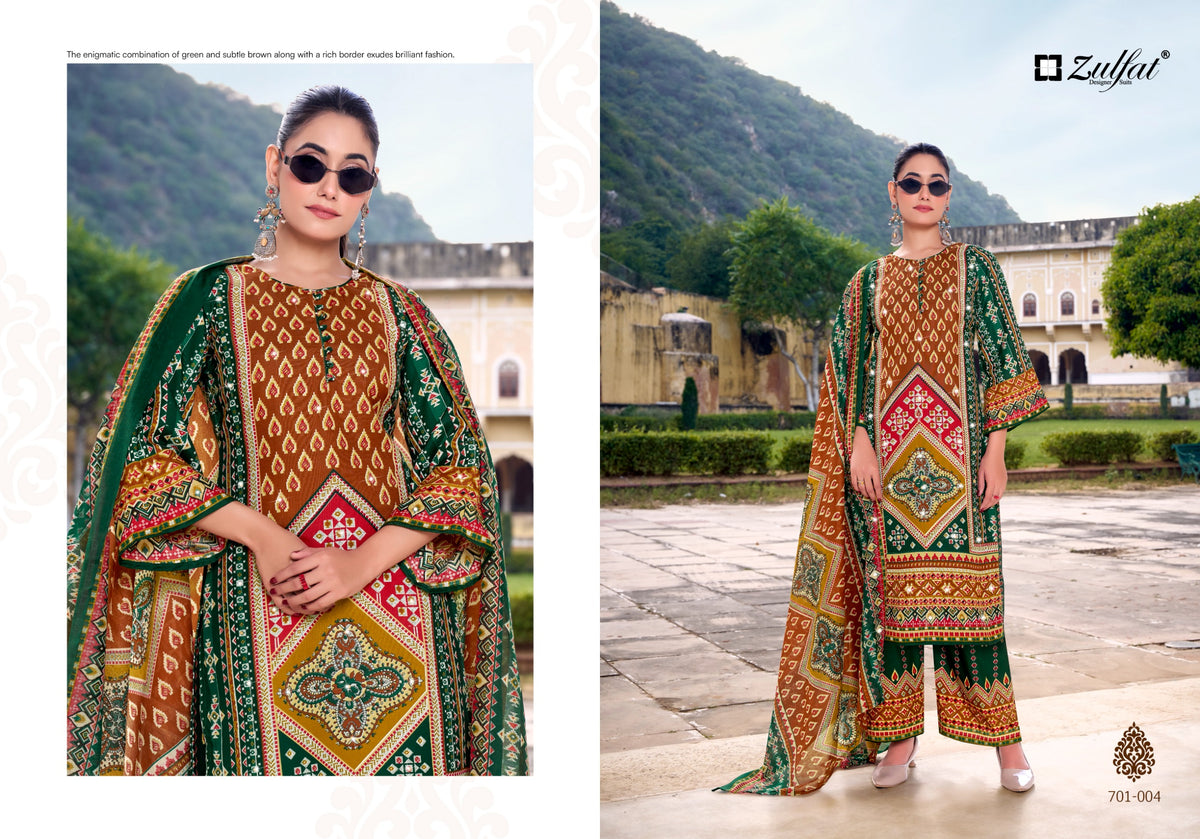 Zulfat Mohabbat Rayon Hand Worked Dress Material