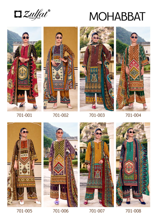 Zulfat Mohabbat Rayon Hand Worked Dress Material