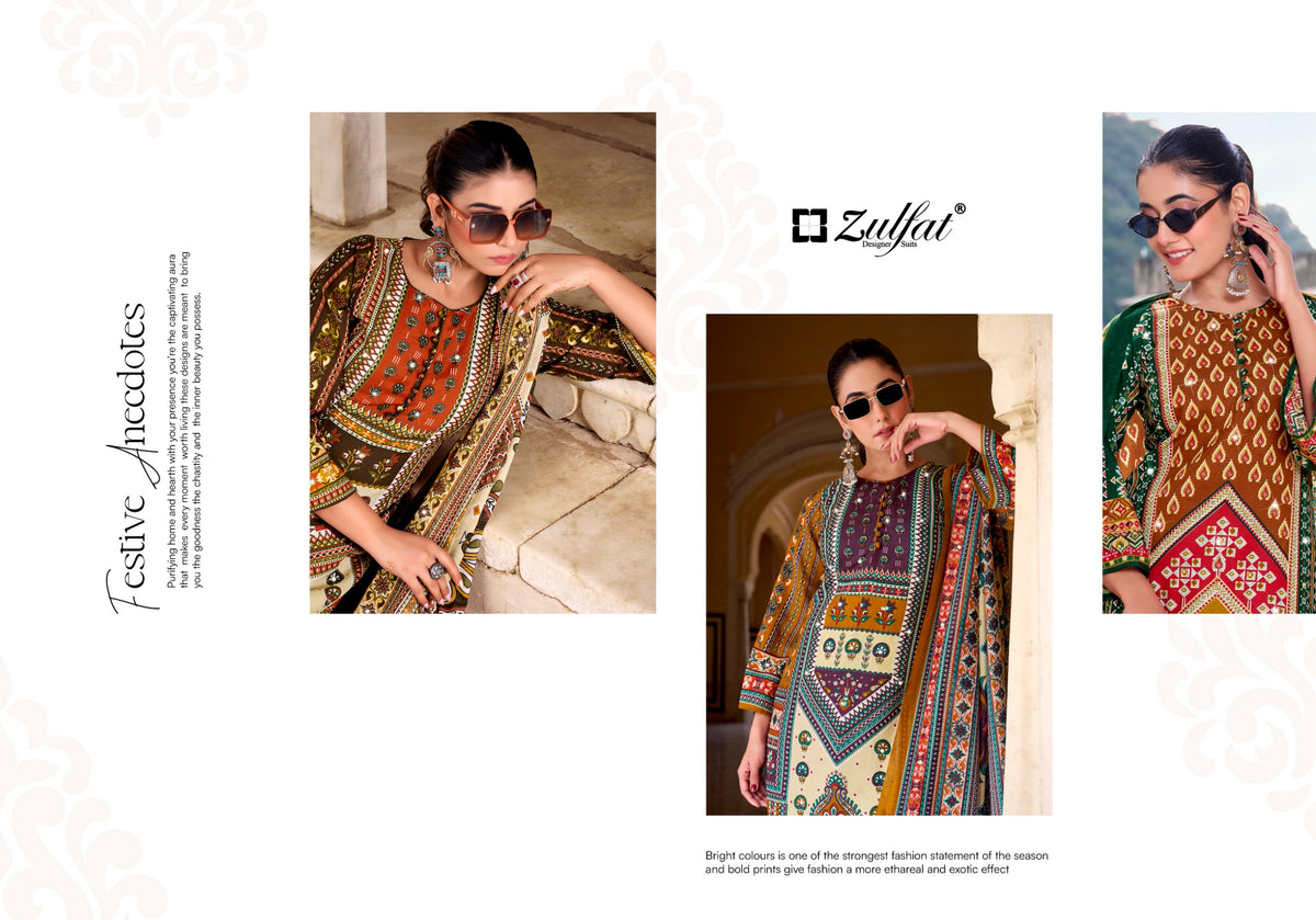 Zulfat Mohabbat Rayon Hand Worked Dress Material