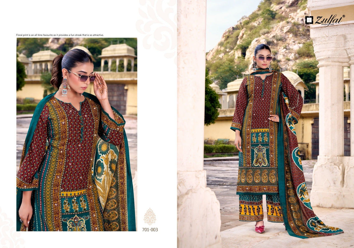 Zulfat Mohabbat Rayon Hand Worked Dress Material - Amrah Wholesale