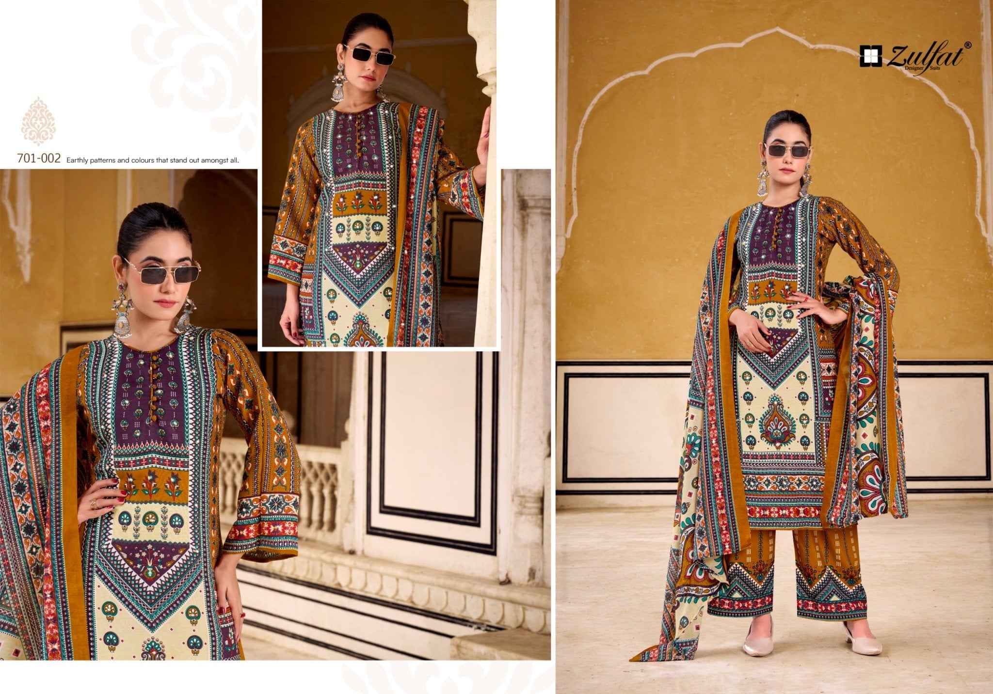 Zulfat Mohabbat Rayon Hand Worked Dress Material - Amrah Wholesale