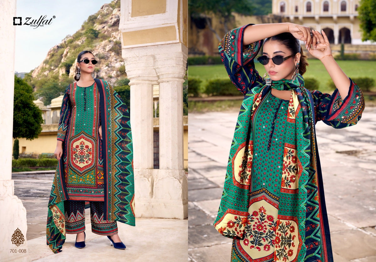 Zulfat Mohabbat Rayon Hand Worked Dress Material - Amrah Wholesale