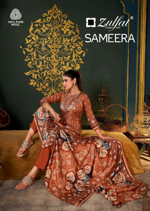 Zulfat Designer Suits Sameera Pure Woolen Pashmina Dress Material