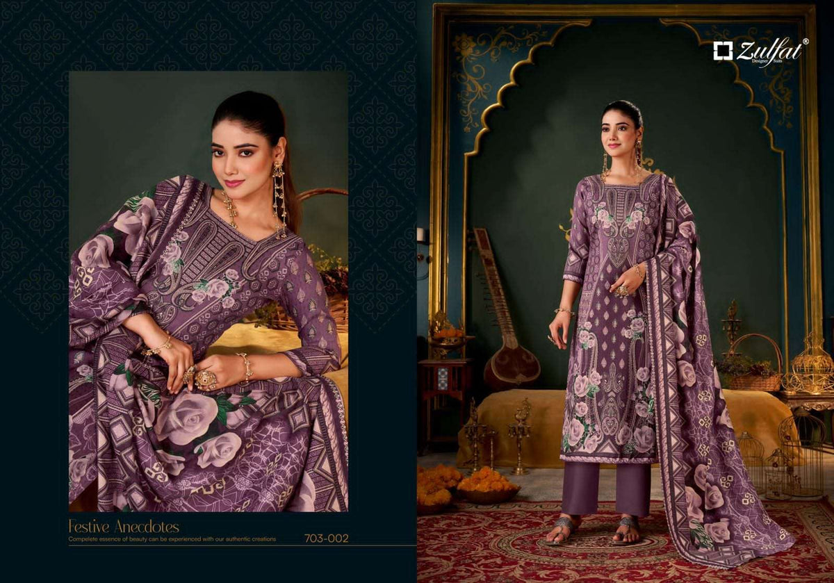 Zulfat Designer Suits Sameera Pure Woolen Pashmina Dress Material