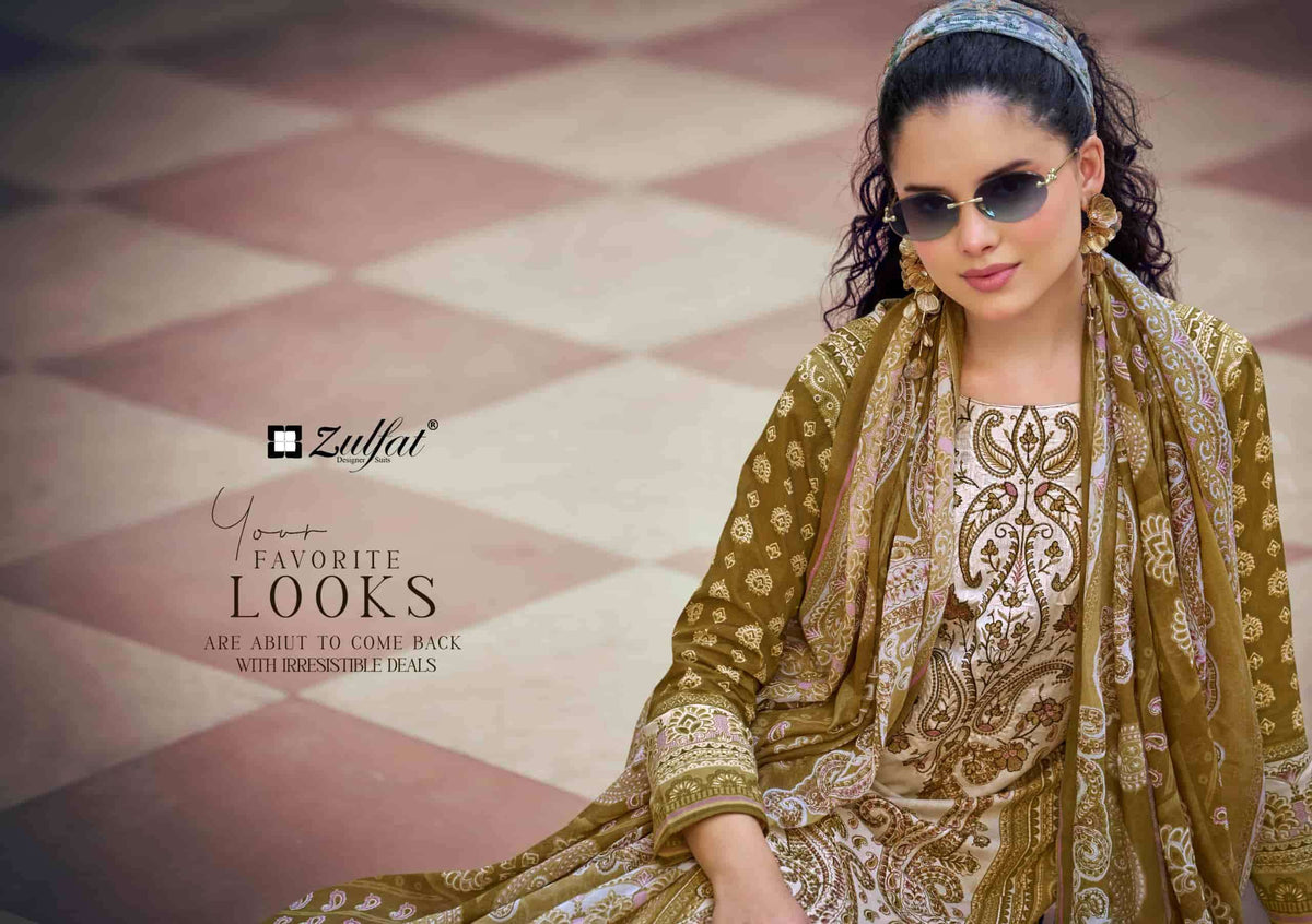 Zulfat Sana Safina Vol 6 Pure Cotton Dress Material